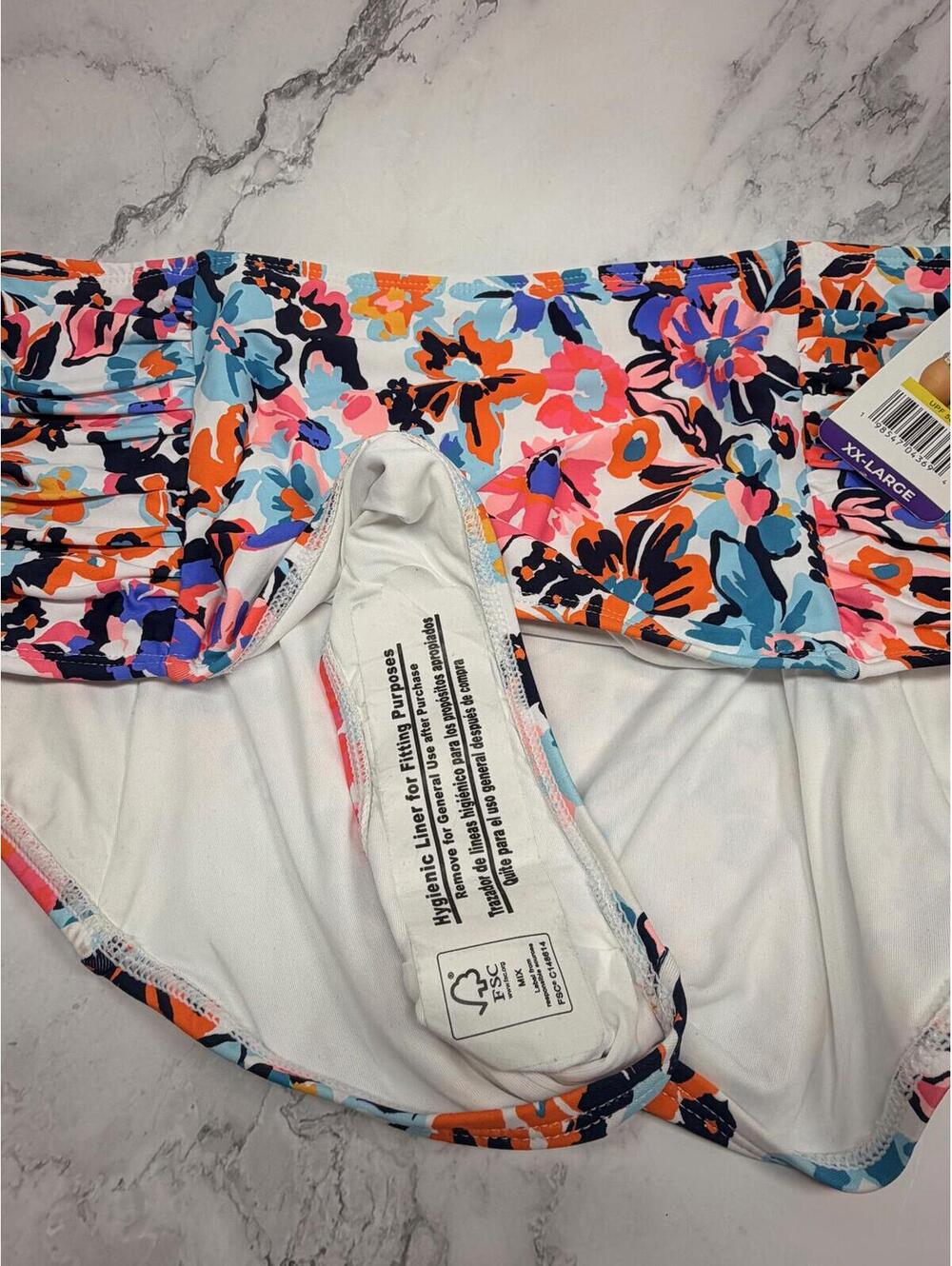 Anne Cole Swim Bottoms XXL High Waisted Ruched Floral Bikini Bottoms UPF 50 NWT - Picture 3 of 4